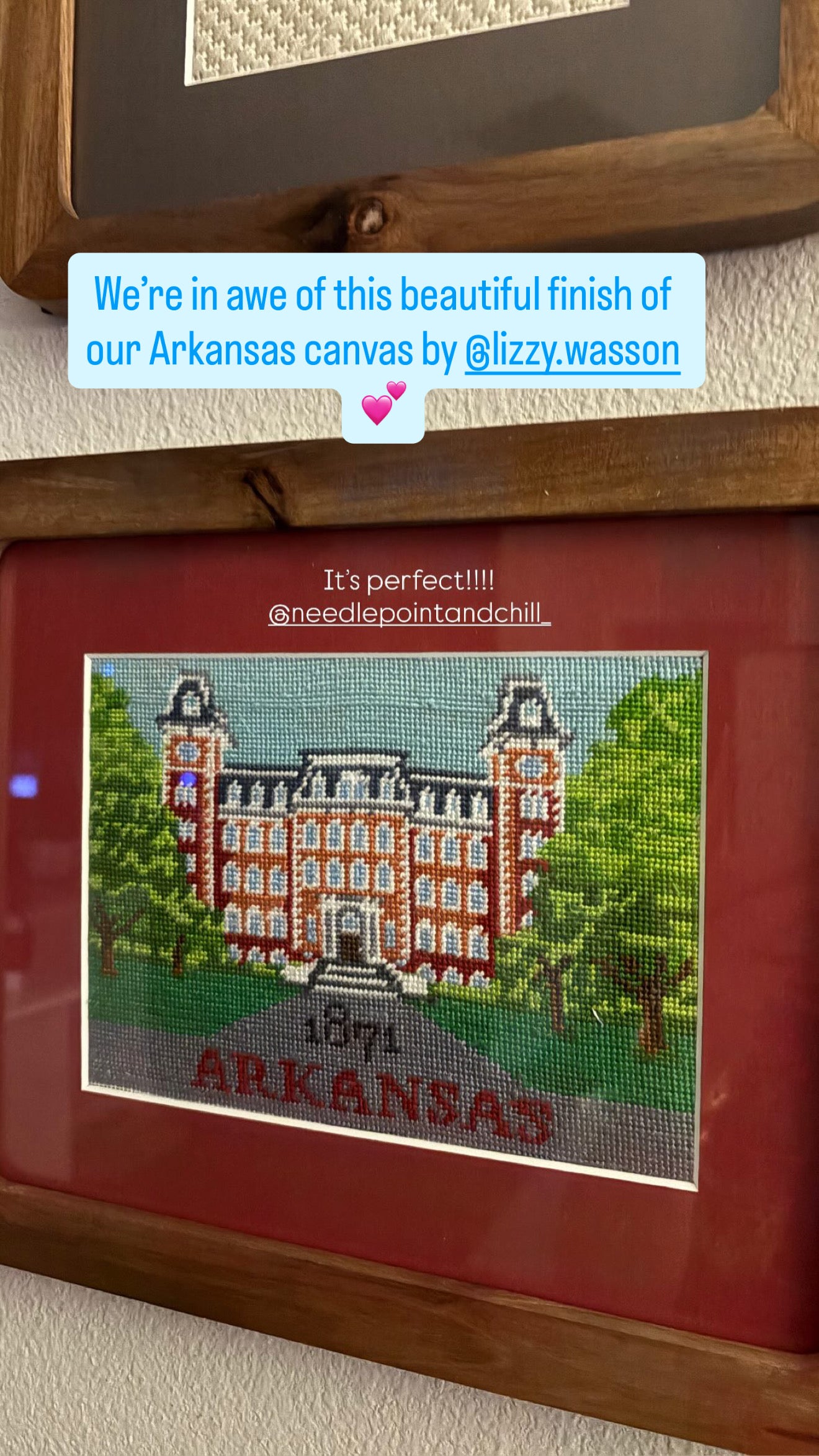 Arkansas Old Main Needlepoint Canvas – Fayetteville Campus Landmark