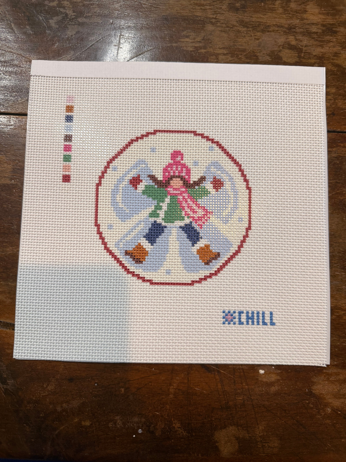 Snow Angel Girl Christmas Needlepoint Ornament Kit | Winter Chill Collection