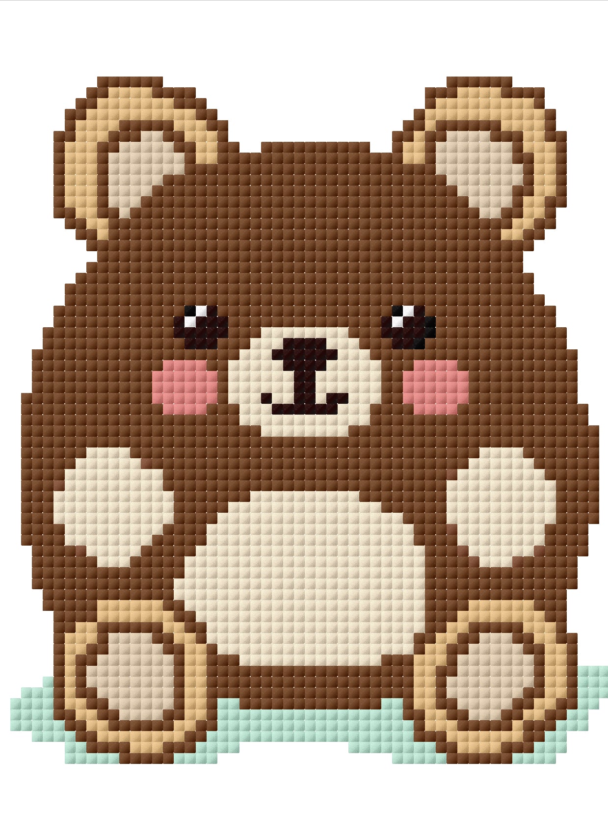 Plushie Bear Brown Needlepoint Canvas