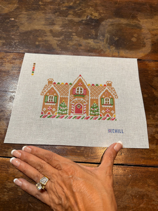 Gingerbread House Christmas Needlepoint Canvas – Canvas Detail – Needlepoint & Chill
