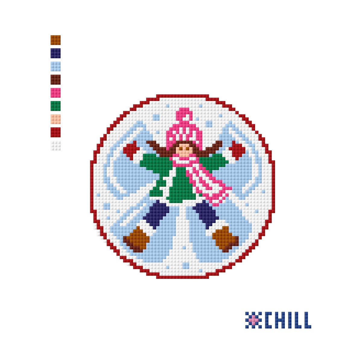 Christmas Needlepoint Canvas Bundle of 6 – Round Ornaments | Winter Chill Collection