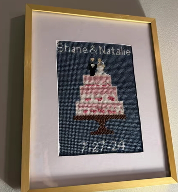 Custom Wedding Cake Needlepoint Canvas – Personalization Example – Needlepoint & Chill