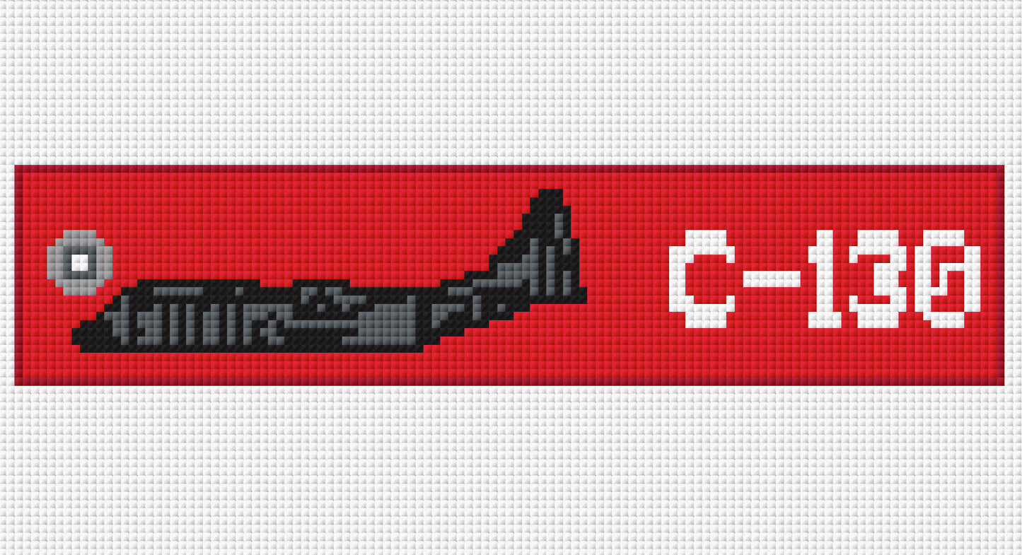 C130 Airplane Luggage Tag Needlepoint Canvas – Military Veteran Series