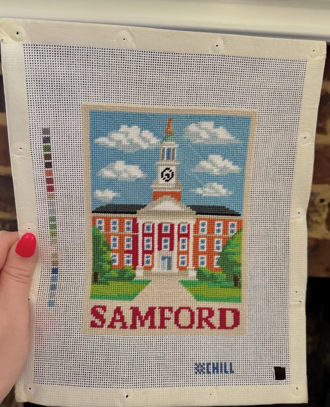 Samford University Needlepoint Canvas – Birmingham, Alabama Landmark