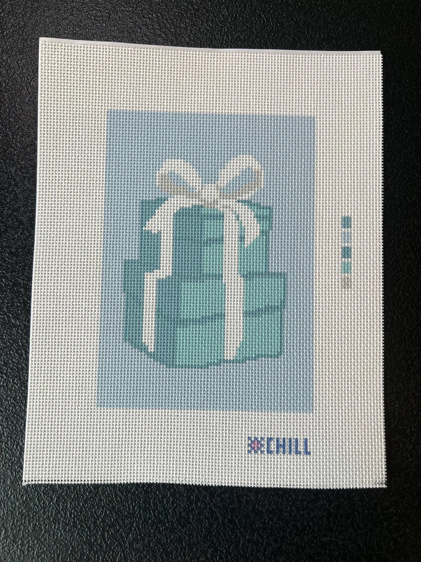 Tiffany Blue Gift Boxes Needlepoint Canvas – Finished Piece – Needlepoint & Chill