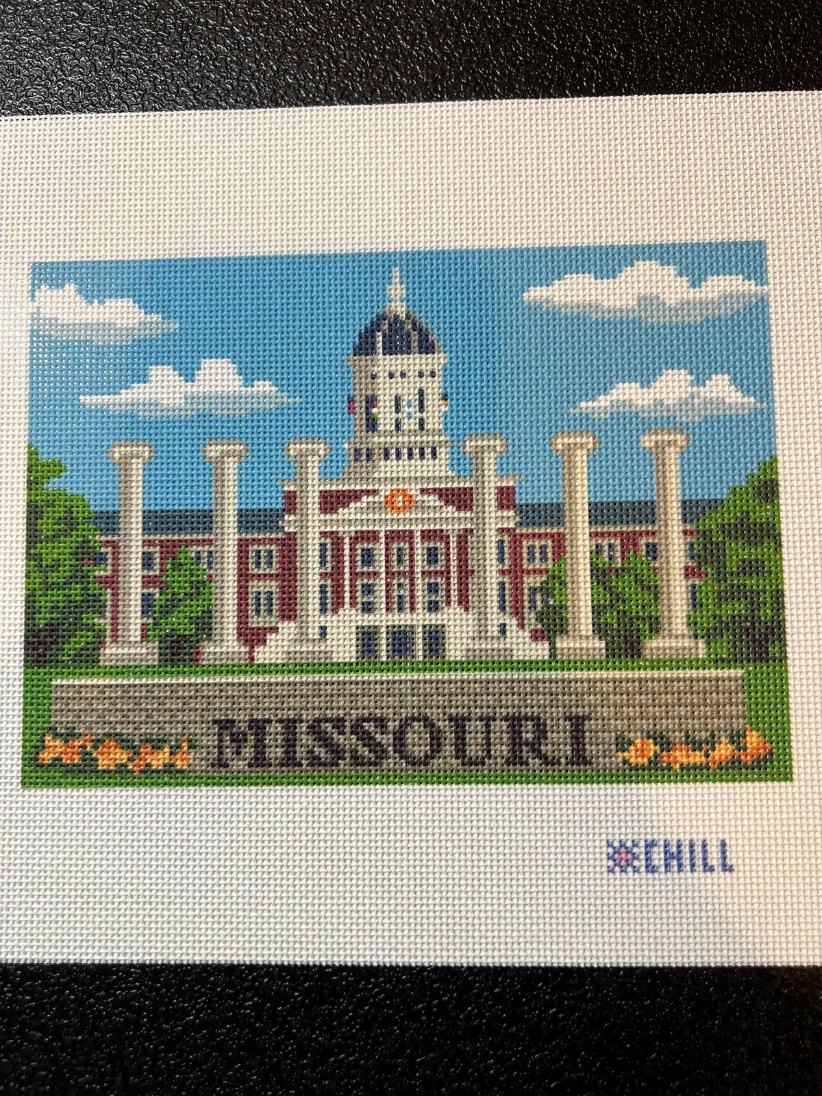 Missouri Columns Needlepoint Canvas β Full View β Needlepoint & Chill