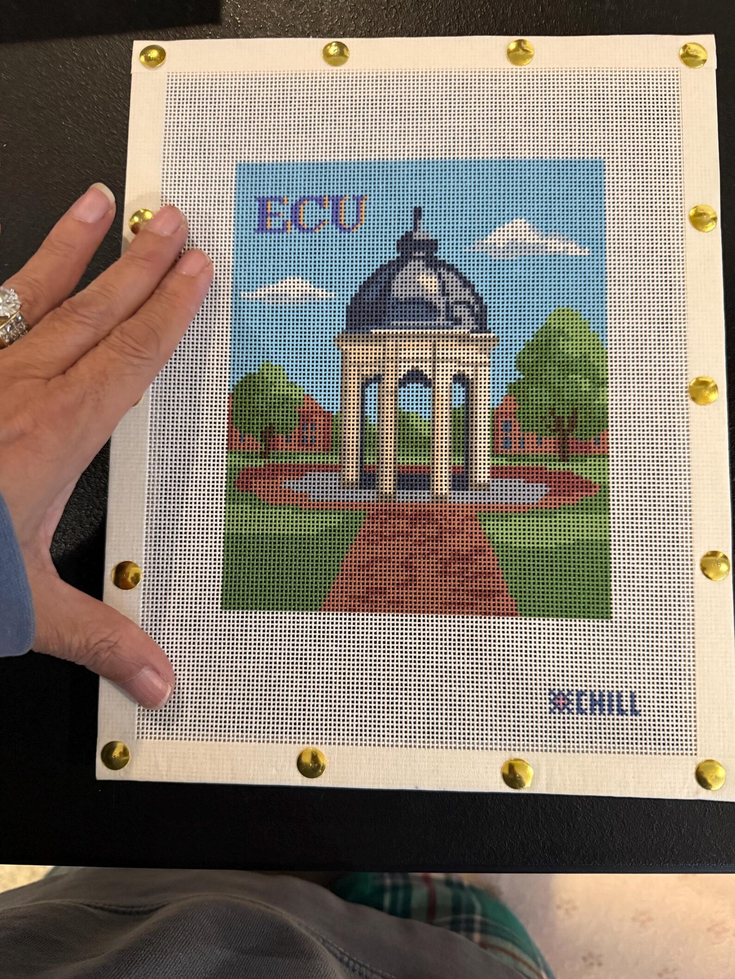 Greenville NC Cupola Needlepoint Canvas – Full View – Needlepoint & Chill