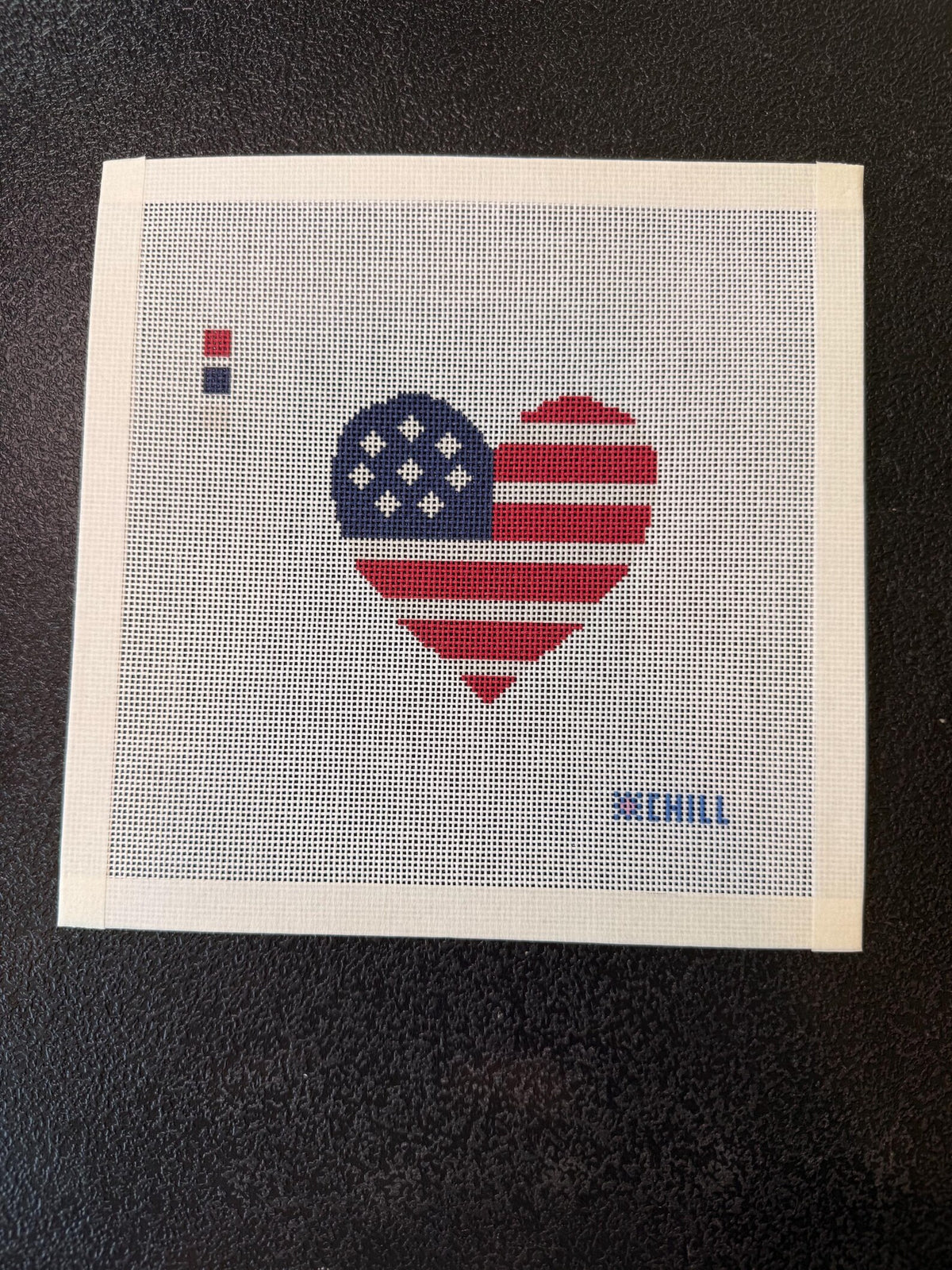 American Flag Heart Needlepoint Canvas β Full View β Needlepoint & Chill