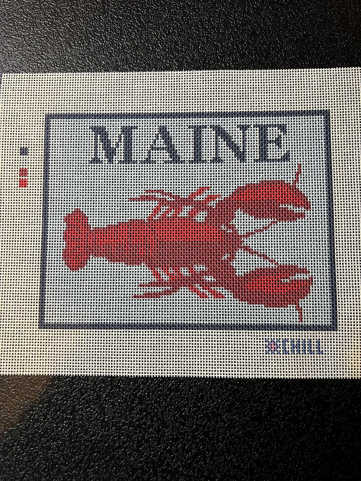 Maine Lobster Needlepoint Canvas – Full View – Needlepoint & Chill