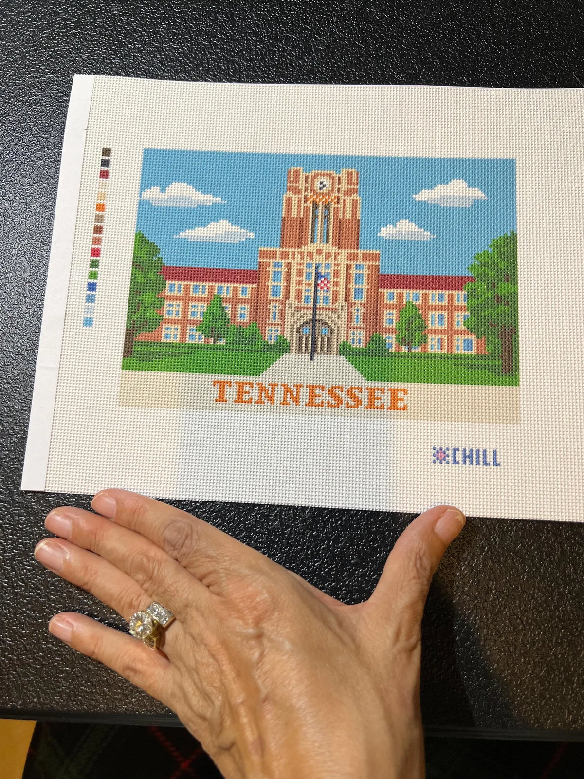 Tennessee Ayres Hall Needlepoint Canvas – Full View – Needlepoint & Chill
