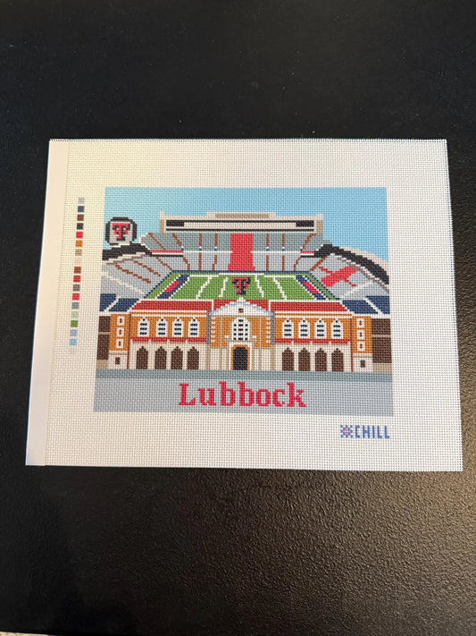 Lubbock Stadium Needlepoint Canvas – Canvas Detail – Needlepoint & Chill