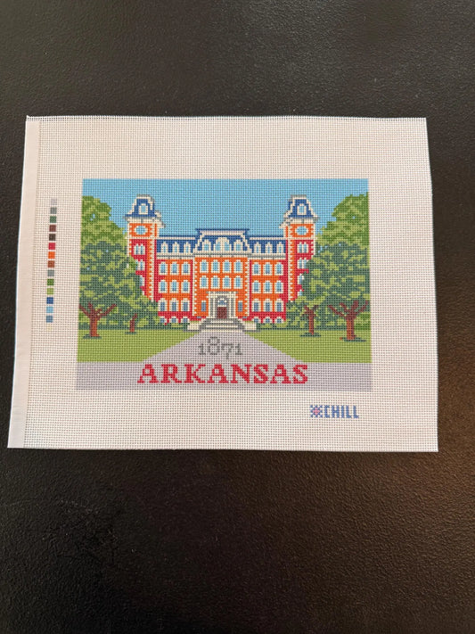 Arkansas Old Main Needlepoint Canvas – Canvas Detail – Needlepoint & Chill