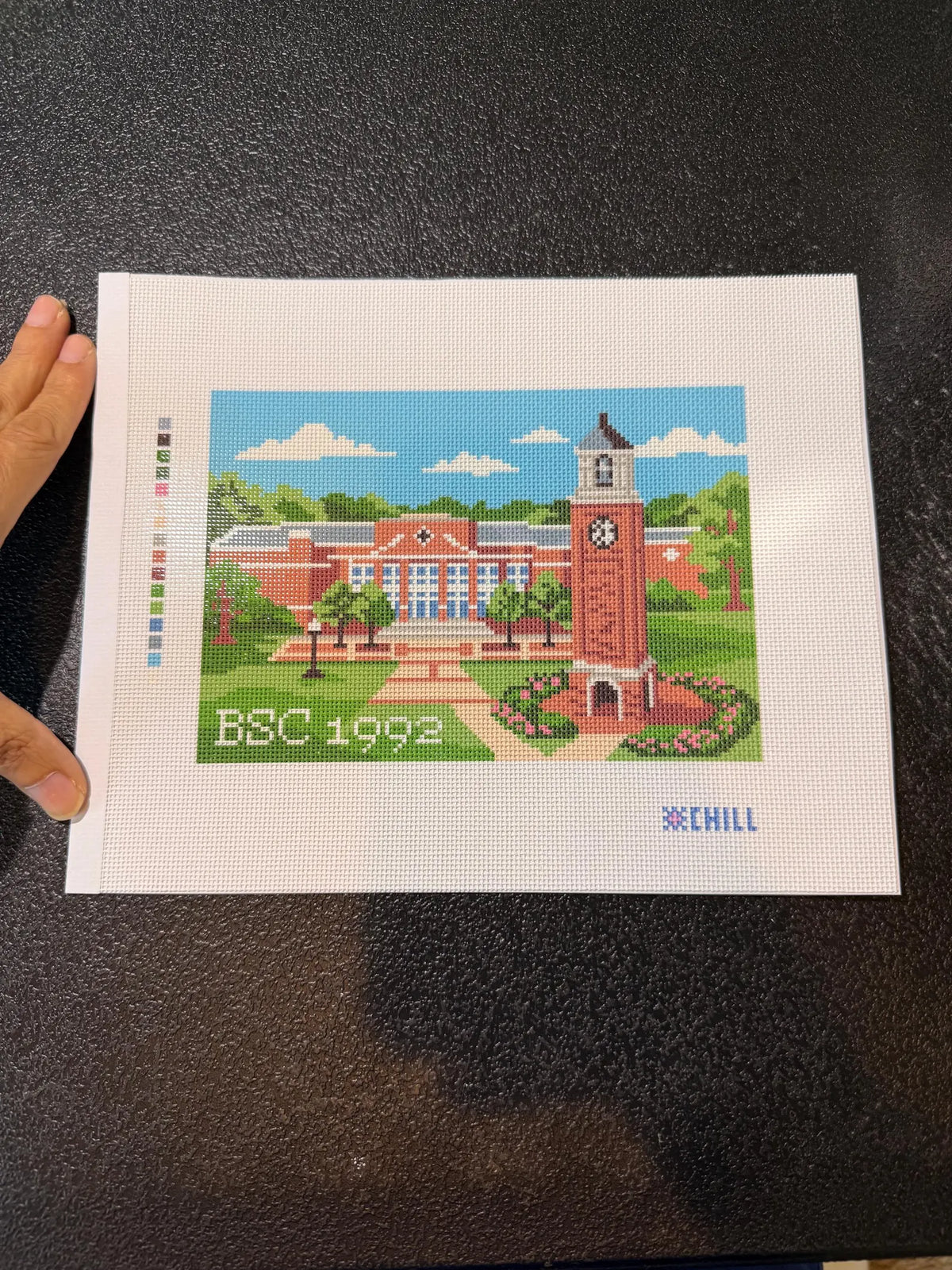 Appalachian Sunset Bell Tower Needlepoint Canvas β Full View β Needlepoint & Chill