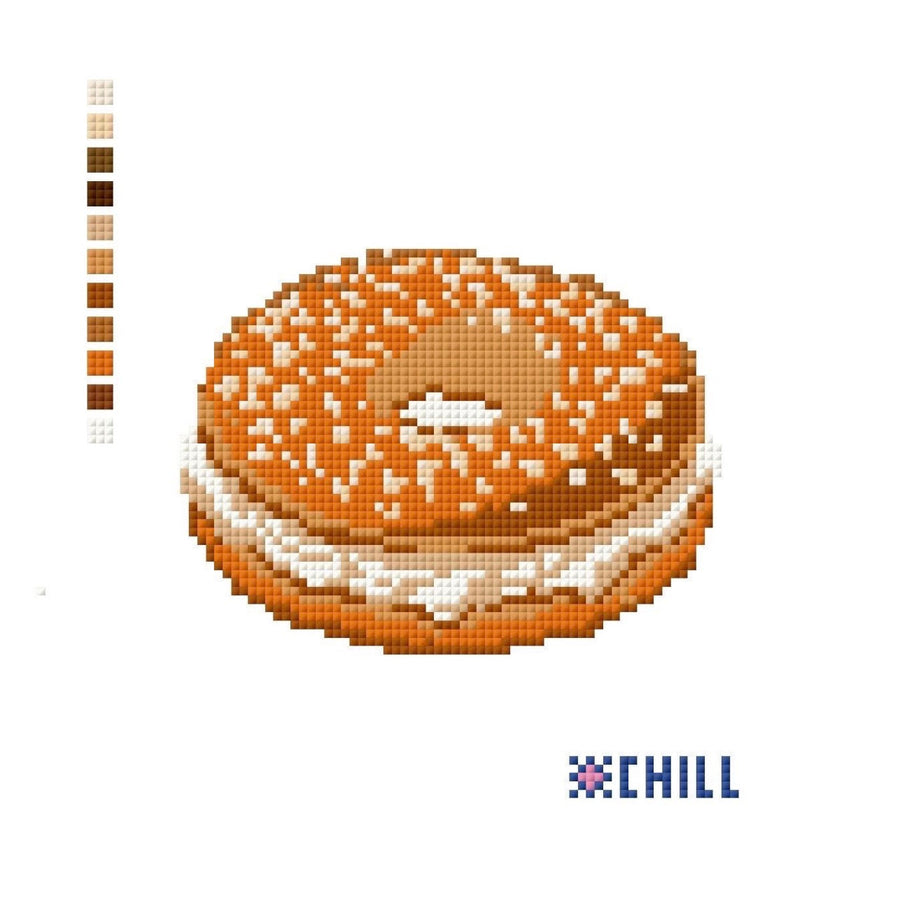 Bagel & Cream Cheese Needlepoint Canvas – Café & Food Collection by Needlepoint & Chill