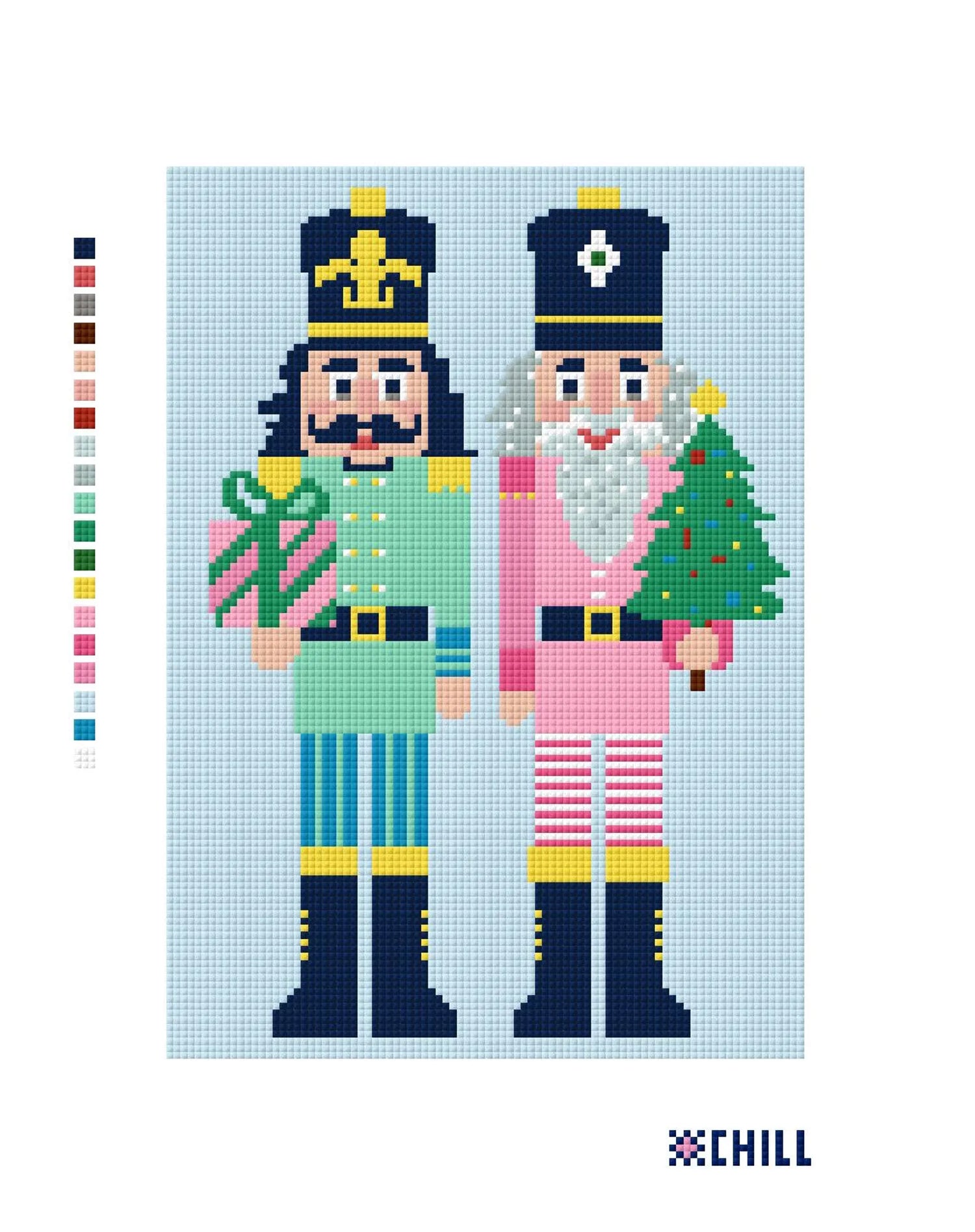 Nutcracker Soldiers Needlepoint Canvas – Finished Piece – Needlepoint & Chill