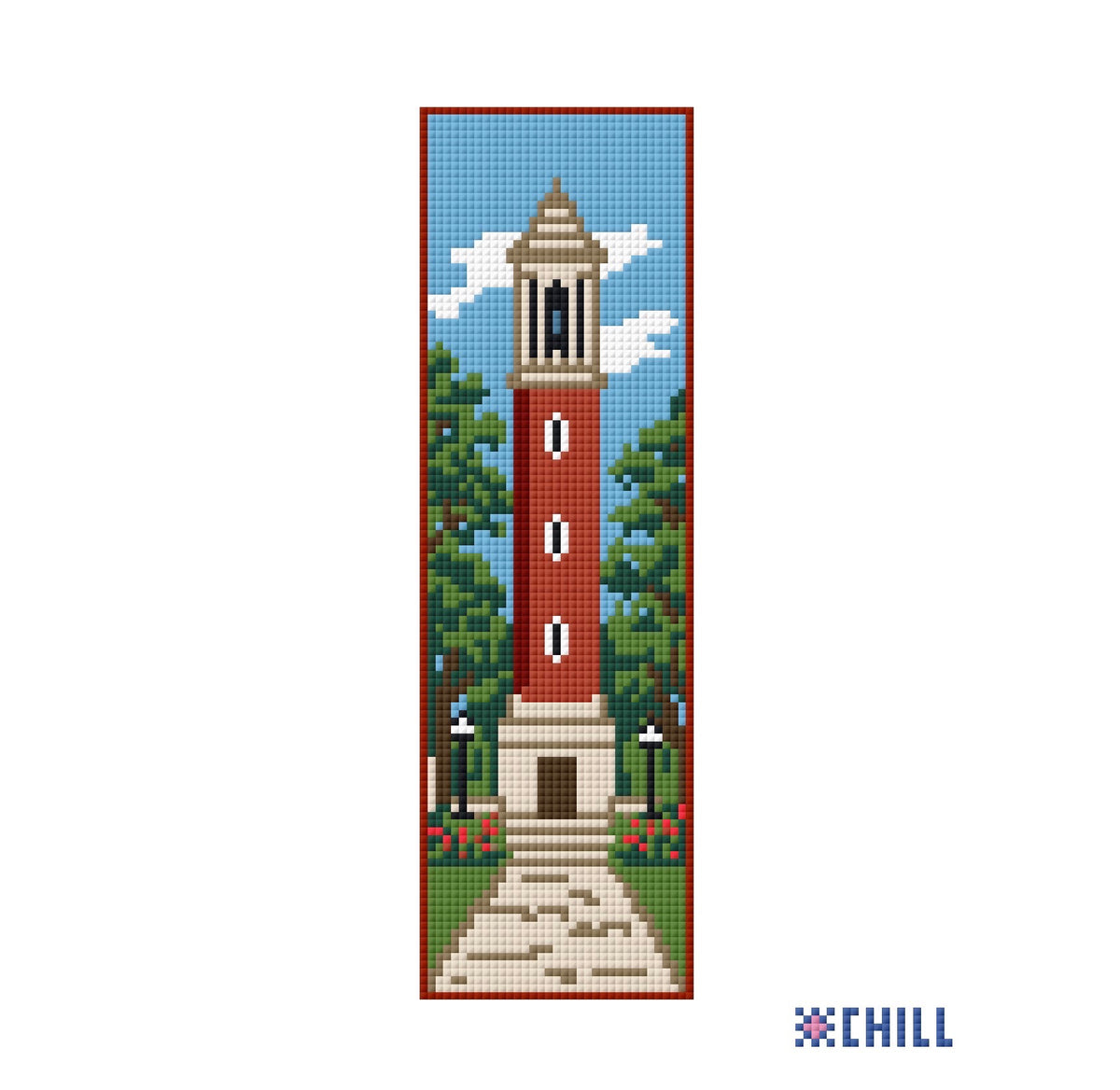 Alabama Bell Tower Needlepoint Bookmark Canvas | Tuscaloosa Campus Landmark