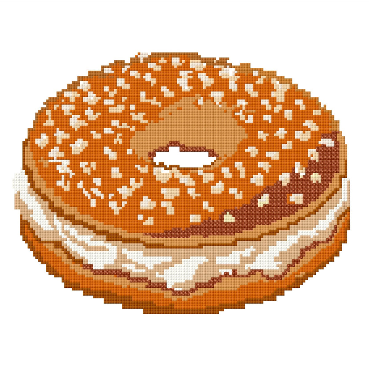 Bagel & Cream Cheese Needlepoint Canvas – Café & Food Collection