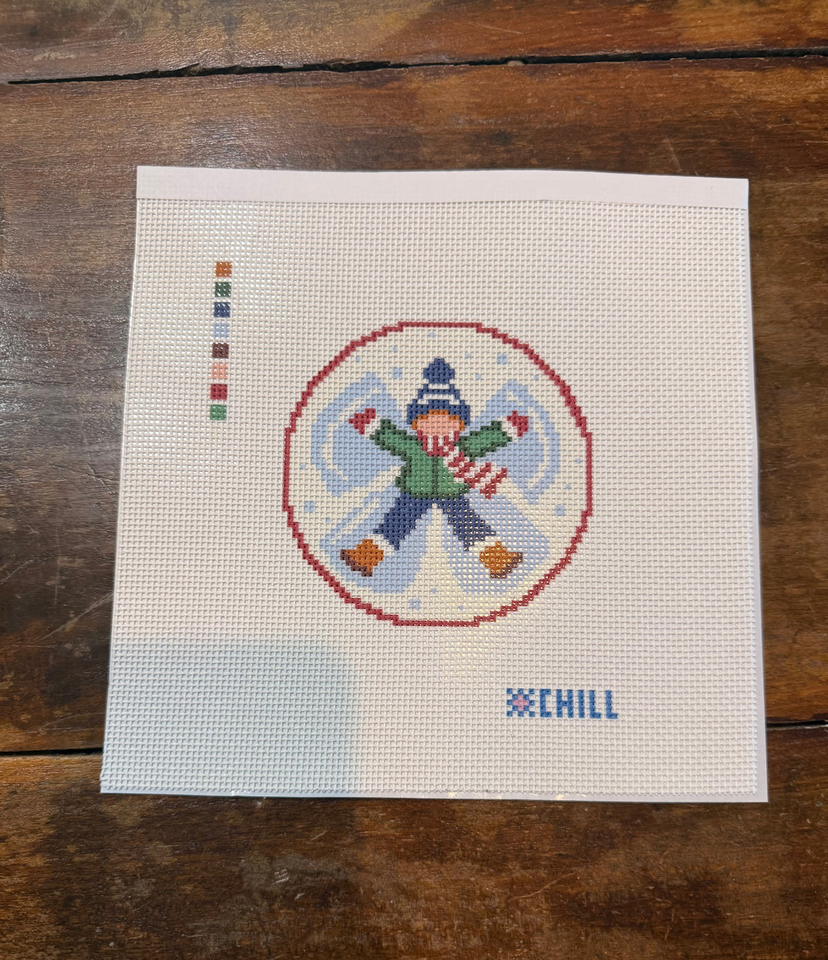 Snow Angel Boy Christmas Needlepoint Ornament Kit | Winter Chill Collection