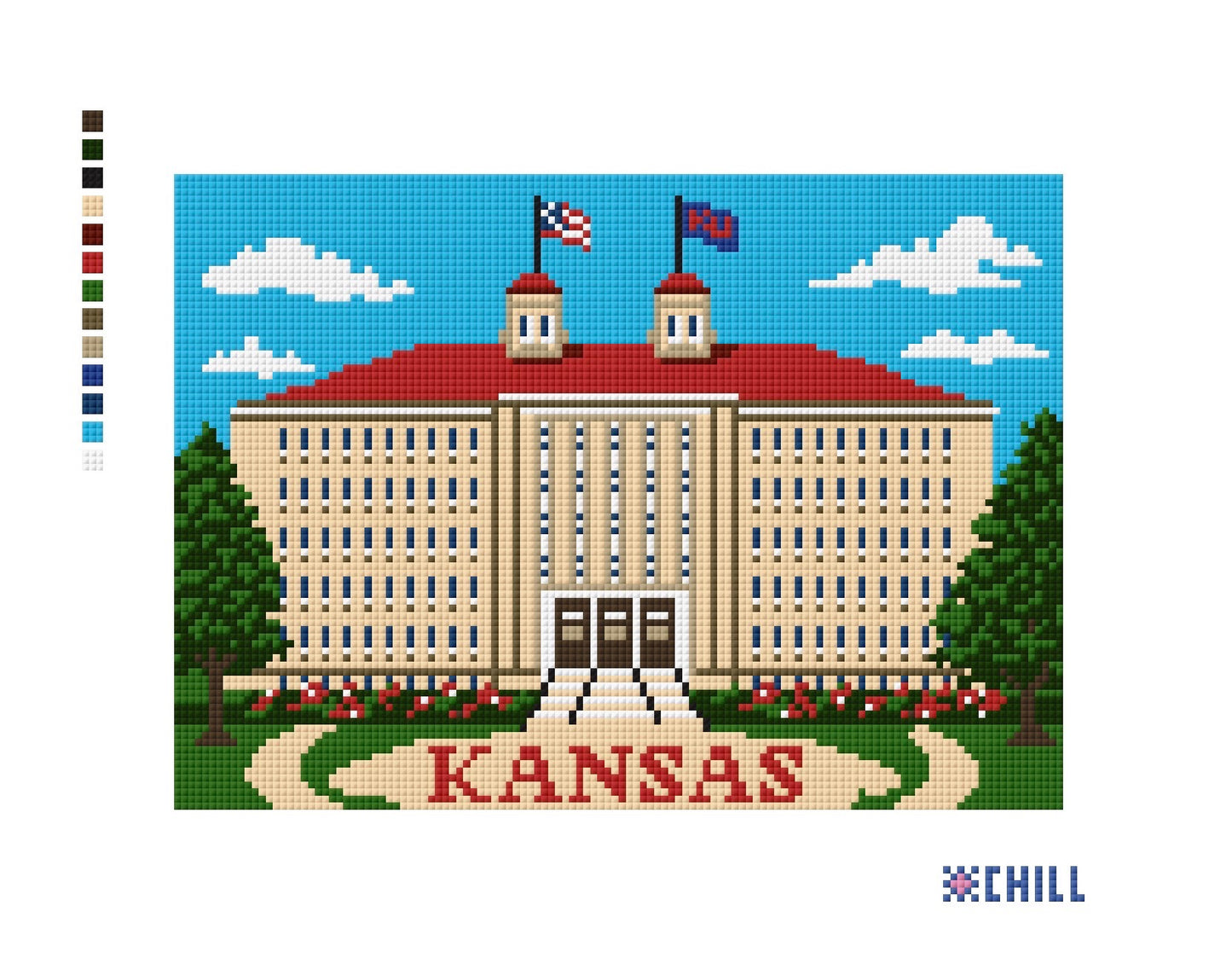 Kansas Needlepoint Canvas – Fraser Hall Campus Design