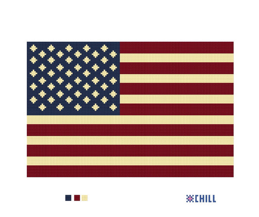 American Flag Large Size Needlepoint Canvas – 250th Birthday Series – Needlepoint & Chill