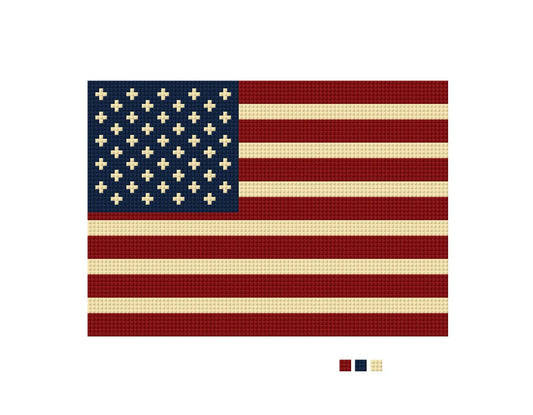 American Flag Needlepoint Canvas – Patriotic Stars and Stripes – Needlepoint & Chill