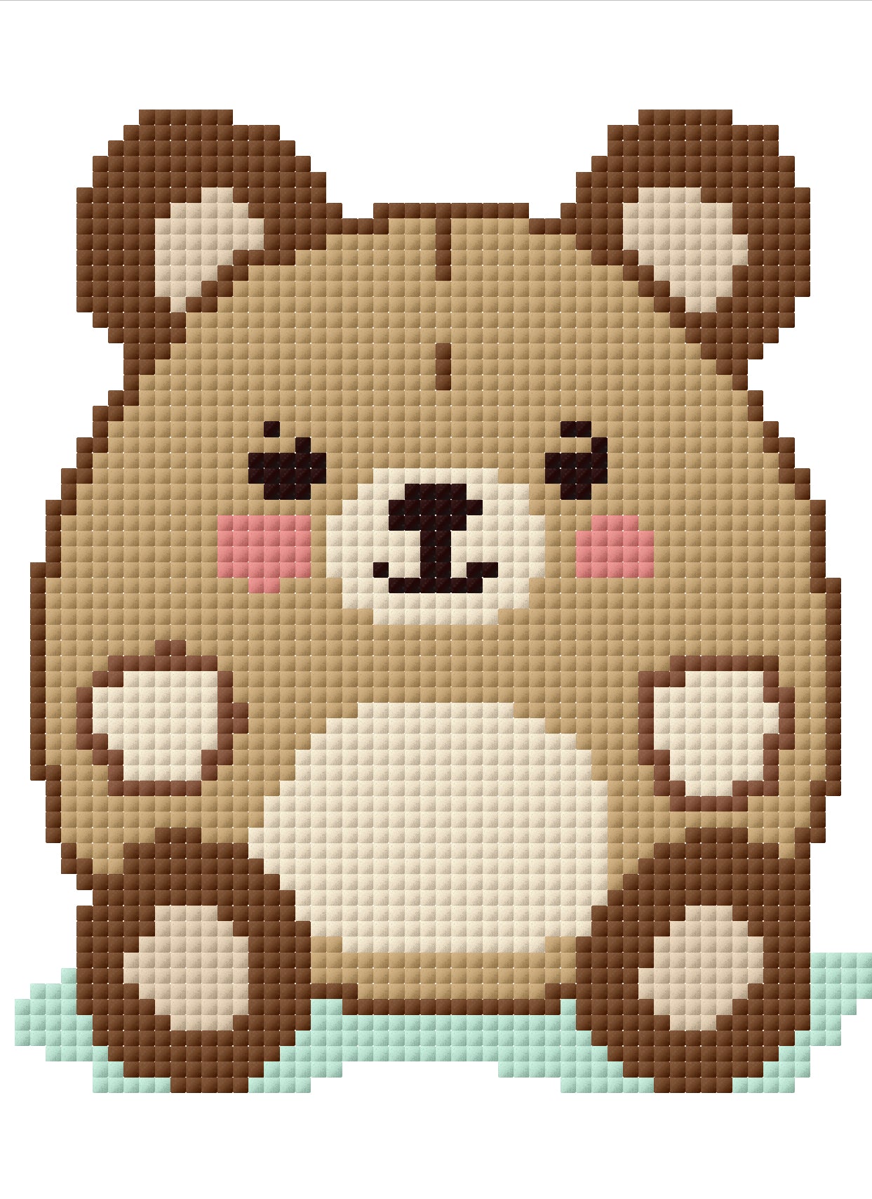 Plushie Bear Brown Needlepoint Canvas