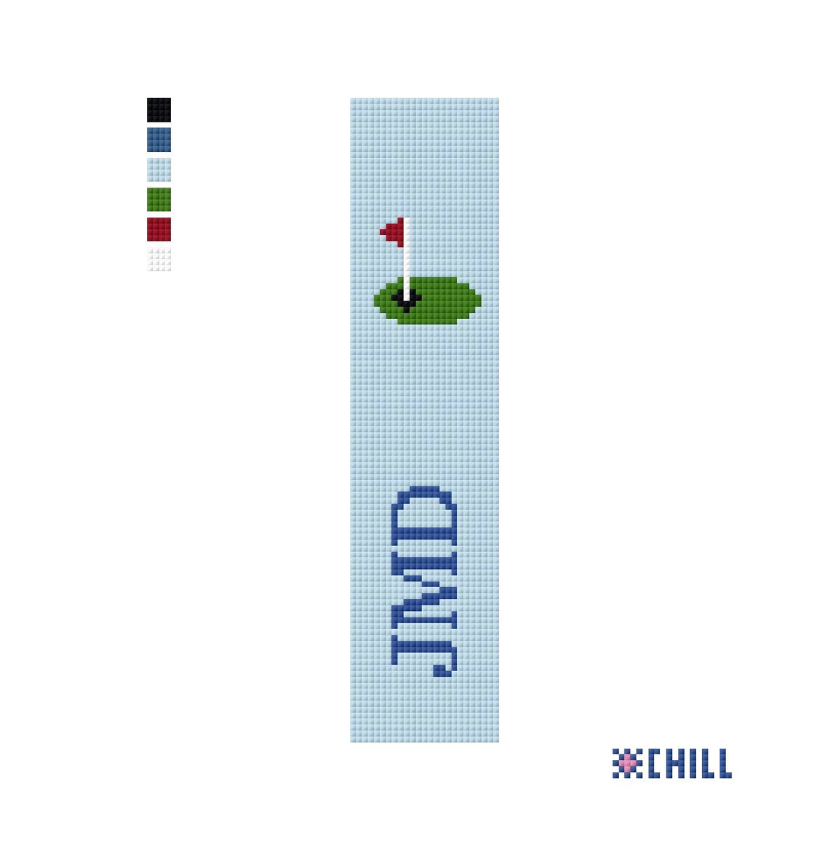 Personalized Sailing Key Fob Needlepoint Canvas – Light Blue