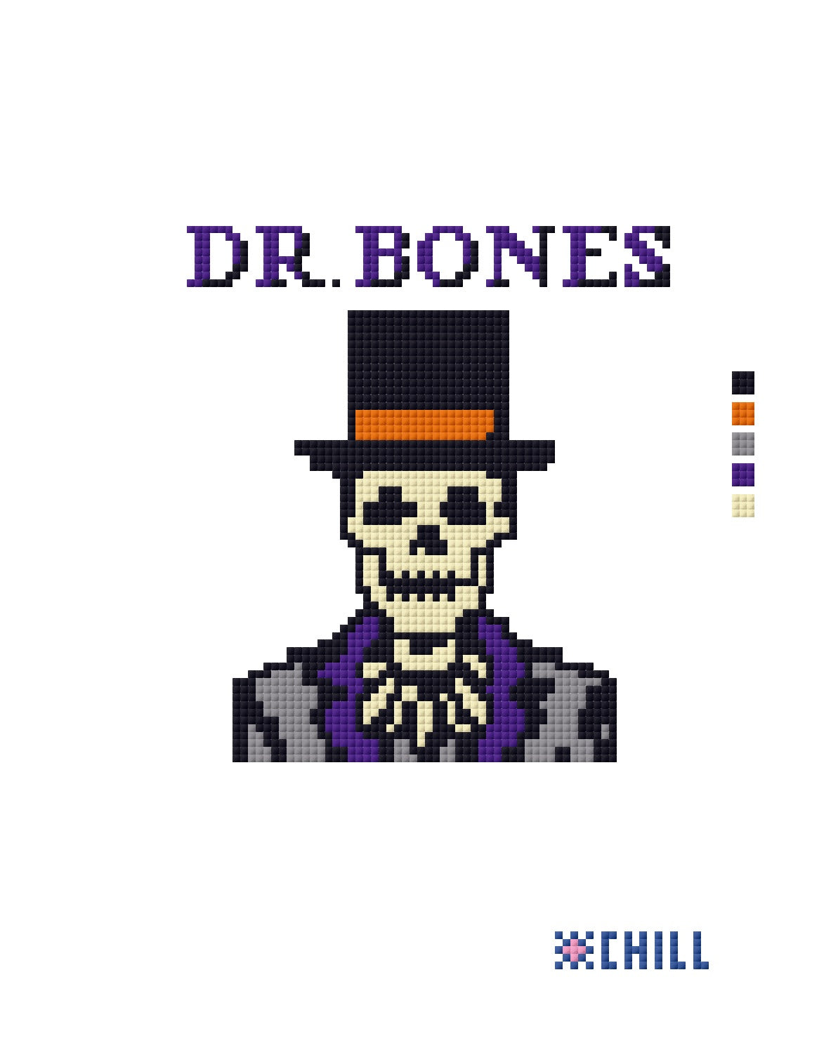 Dr. Bones Halloween Needlepoint Canvas
