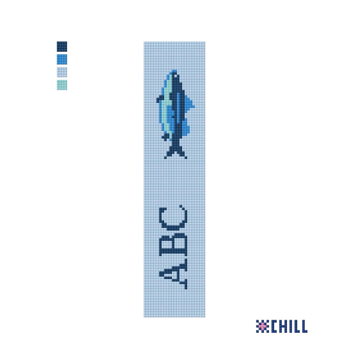 Personalized Saltwater Fishing Key Fob Needlepoint Canvas – Blue