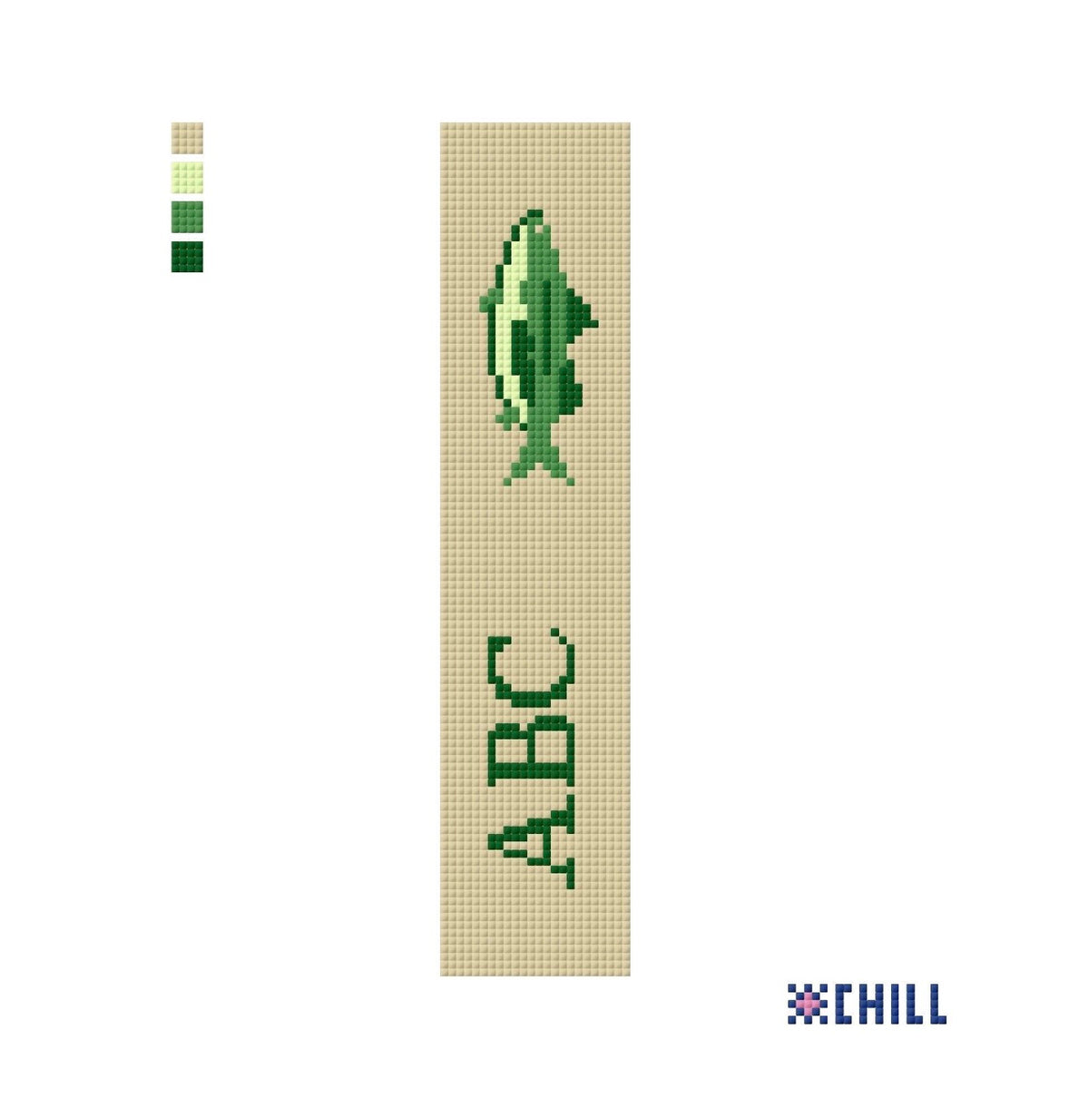 Personalized Bass Fishing Key Fob Needlepoint Canvas – Green