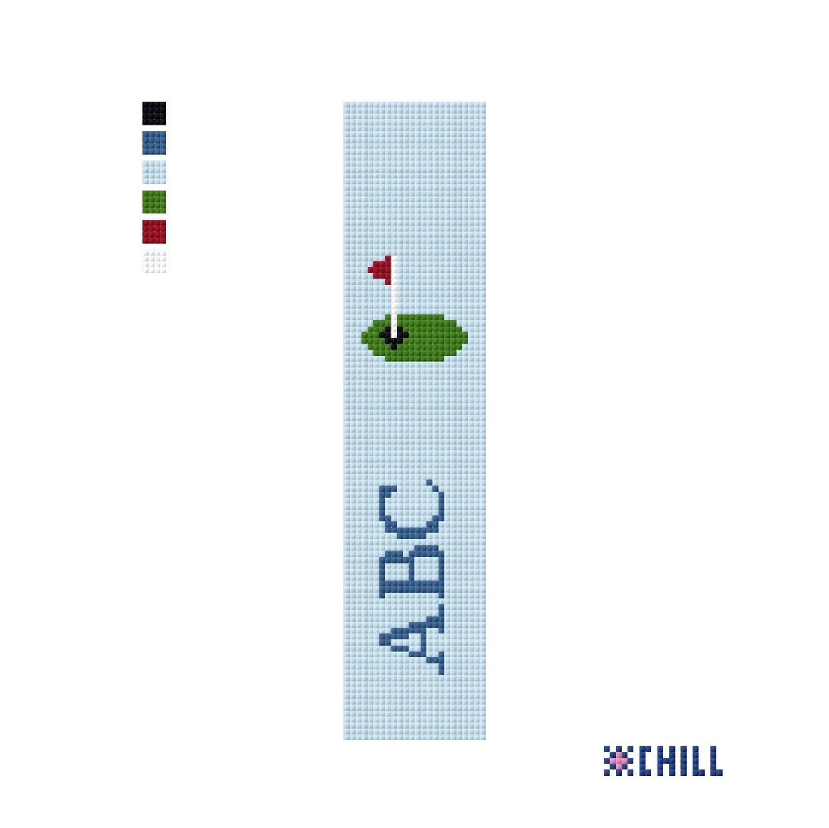 Personalized Sailing Key Fob Needlepoint Canvas – Light Blue