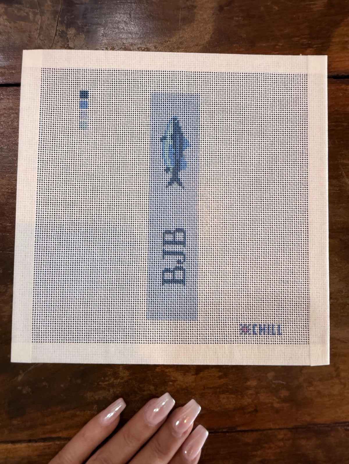 Personalized Saltwater Fishing Key Fob Needlepoint Canvas – Blue