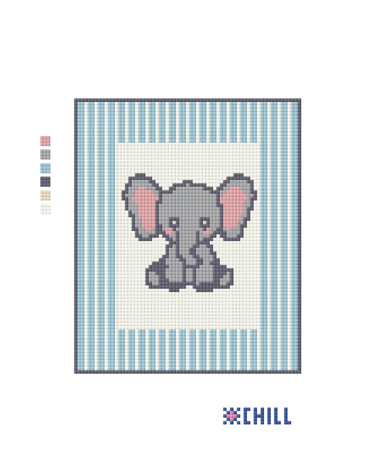 Little AL Blue Elephant Needlepoint Kit – Perfect for Beginners & Kids