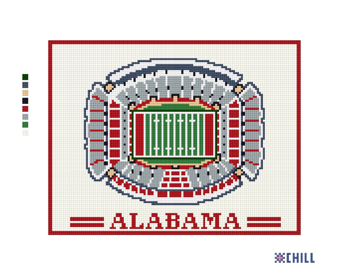 Game Day Football Stadium Needlepoint Canvas – Tuscaloosa, Alabama