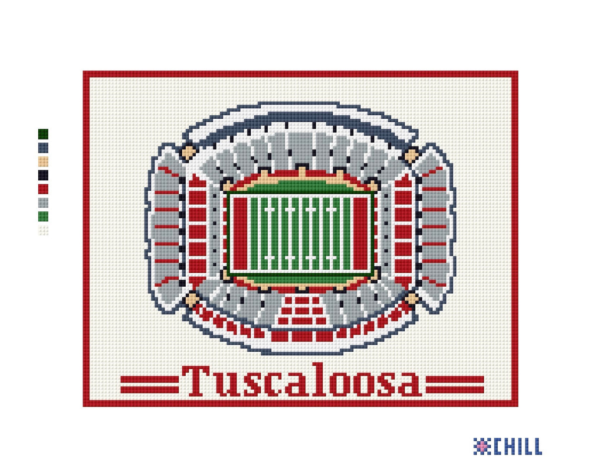 Game Day Football Stadium Needlepoint Canvas – Tuscaloosa, Alabama