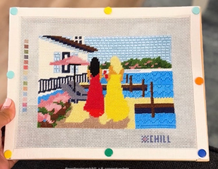 Sundowner Needlepoint Canvas – Full View – Needlepoint & Chill