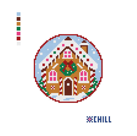 Gingerbread House Christmas Needlepoint Ornament Kit | Winter Chill Collection