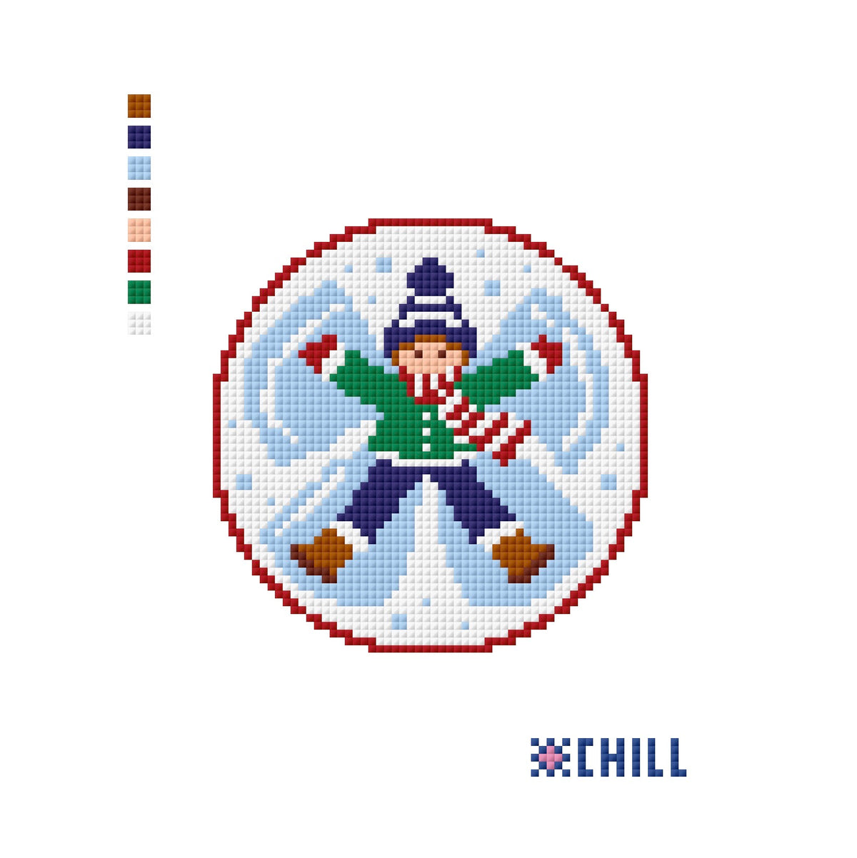 Christmas Needlepoint Canvas Bundle of 6 – Round Ornaments | Winter Chill Collection