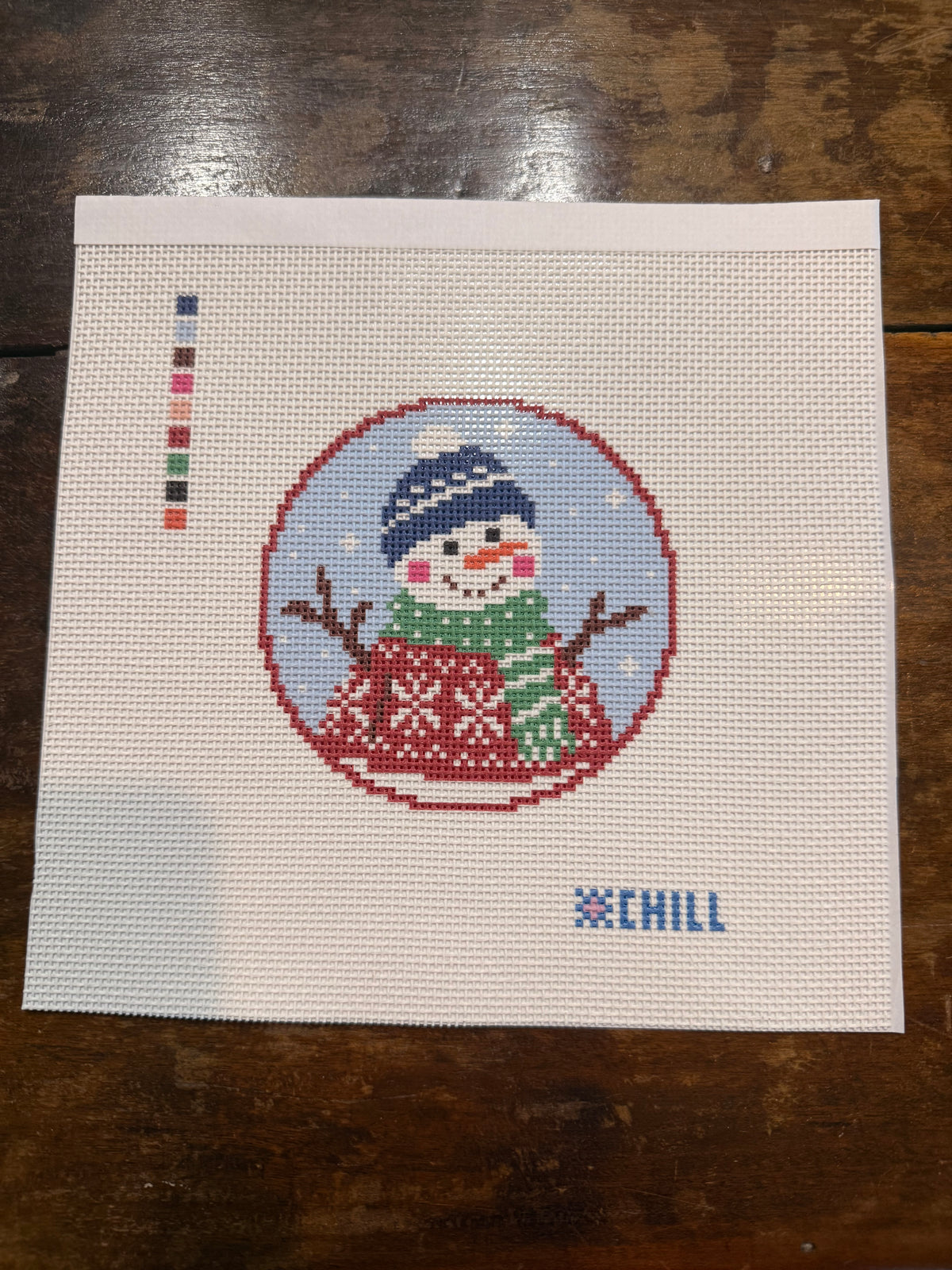 Snowman Christmas Needlepoint Ornament Kit | Winter Chill Collection