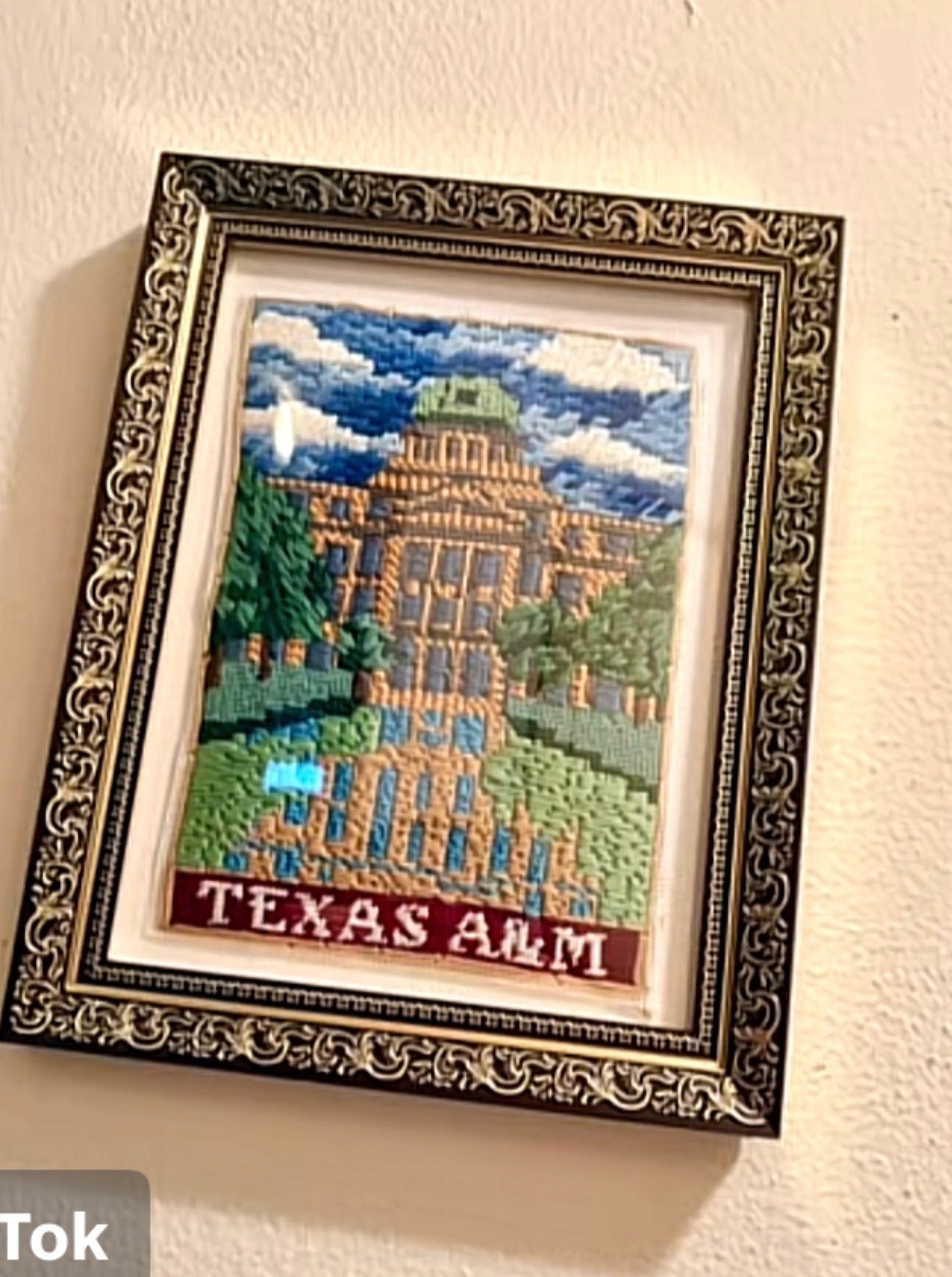 College Station Texas A&M Landmark Needlepoint Canvas – Finished Piece – Needlepoint & Chill