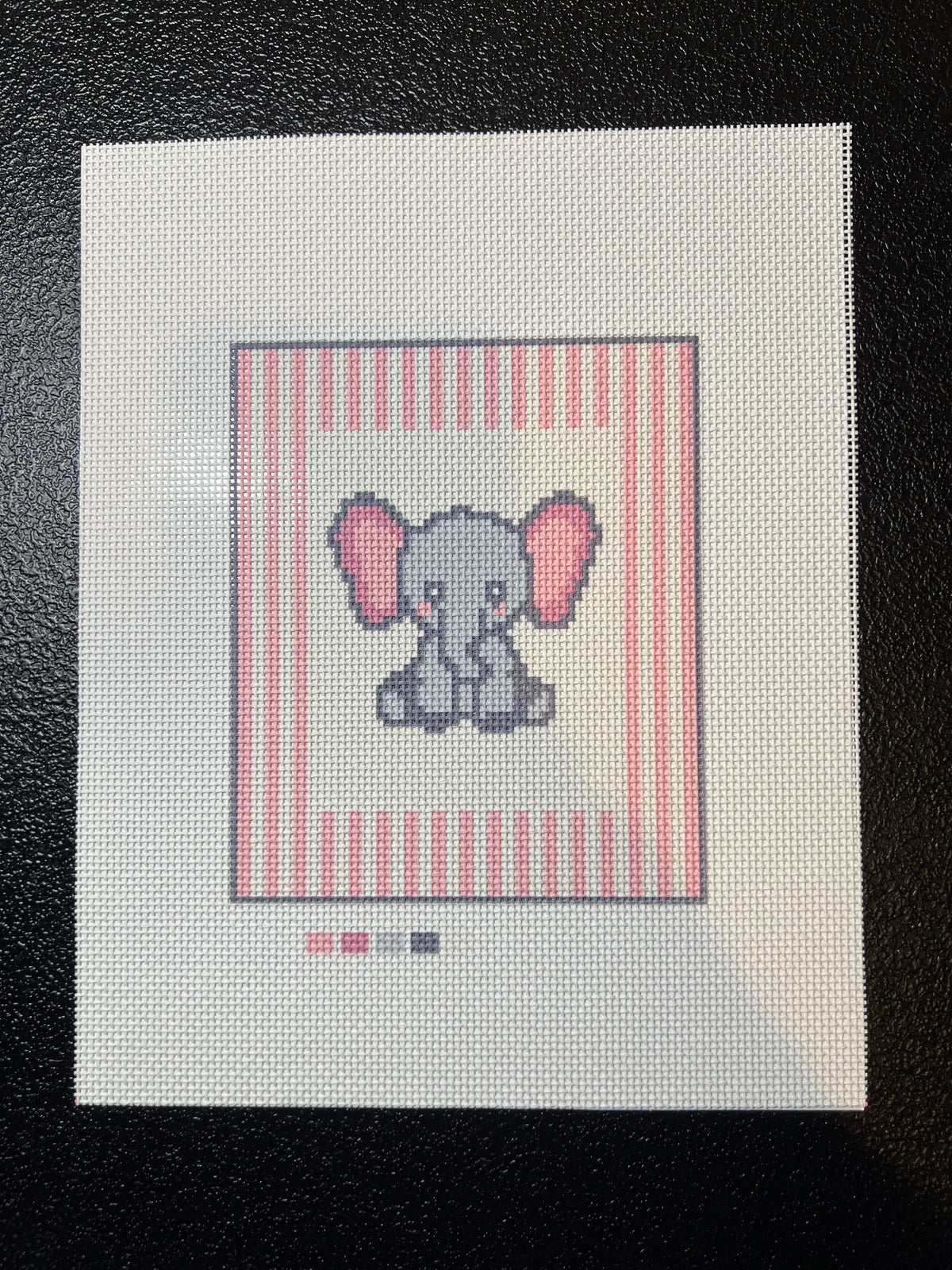 Little AL Pink Elephant Needlepoint Canvas – Canvas Detail – Needlepoint & Chill