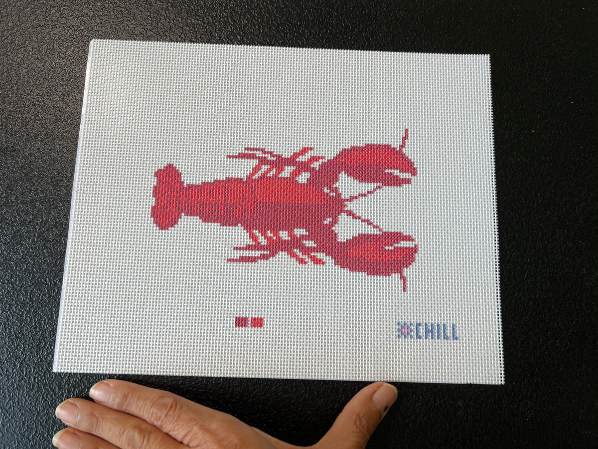 Lobster Ornament Needlepoint Kit – Canvas Detail – Needlepoint & Chill