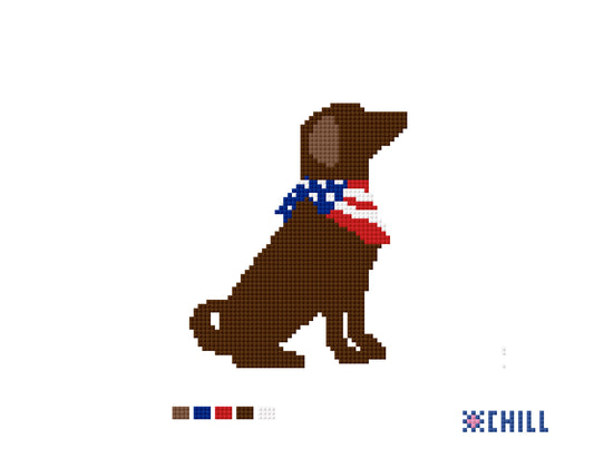 Patriotic Dog Ornament Needlepoint Canvas – Animal Series – Needlepoint & Chill