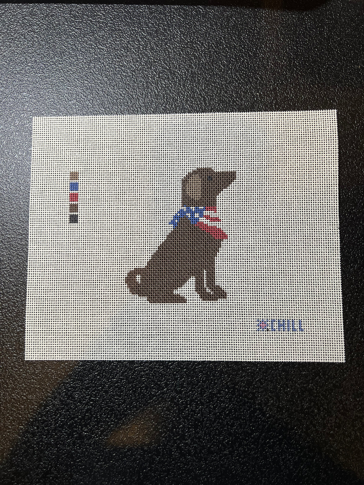 Patriotic Dog Ornament Needlepoint Canvas – Canvas Detail – Needlepoint & Chill