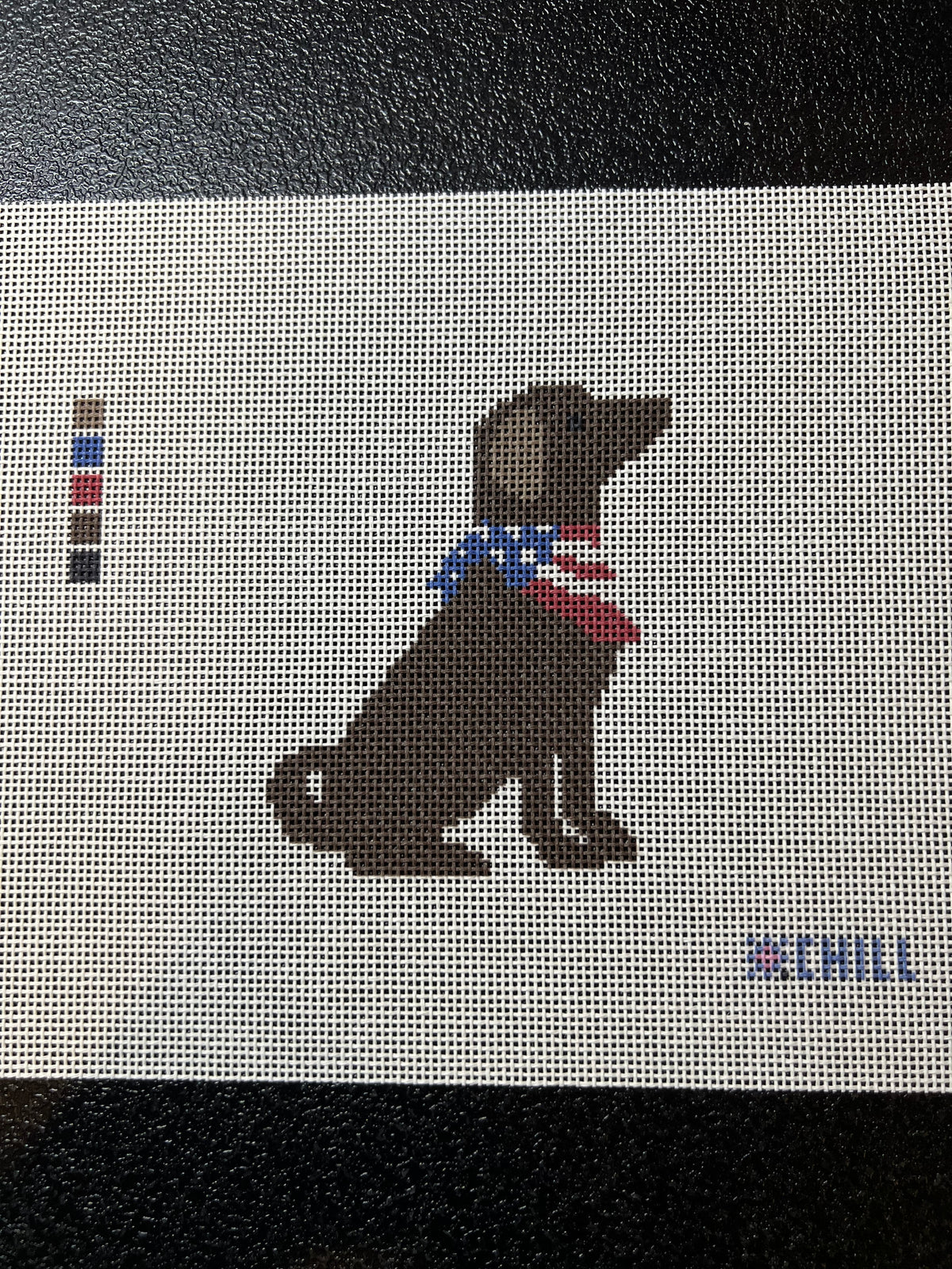 Patriotic Dog Ornament Needlepoint Canvas – Full View – Needlepoint & Chill