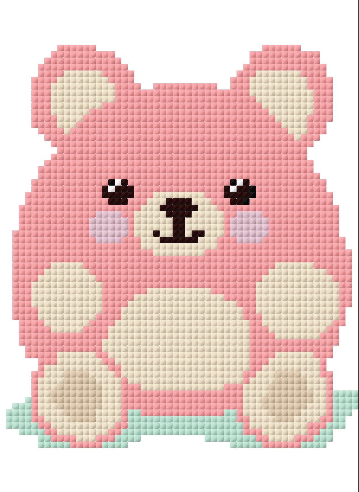 Plushie Bear Pink Needlepoint Canvas