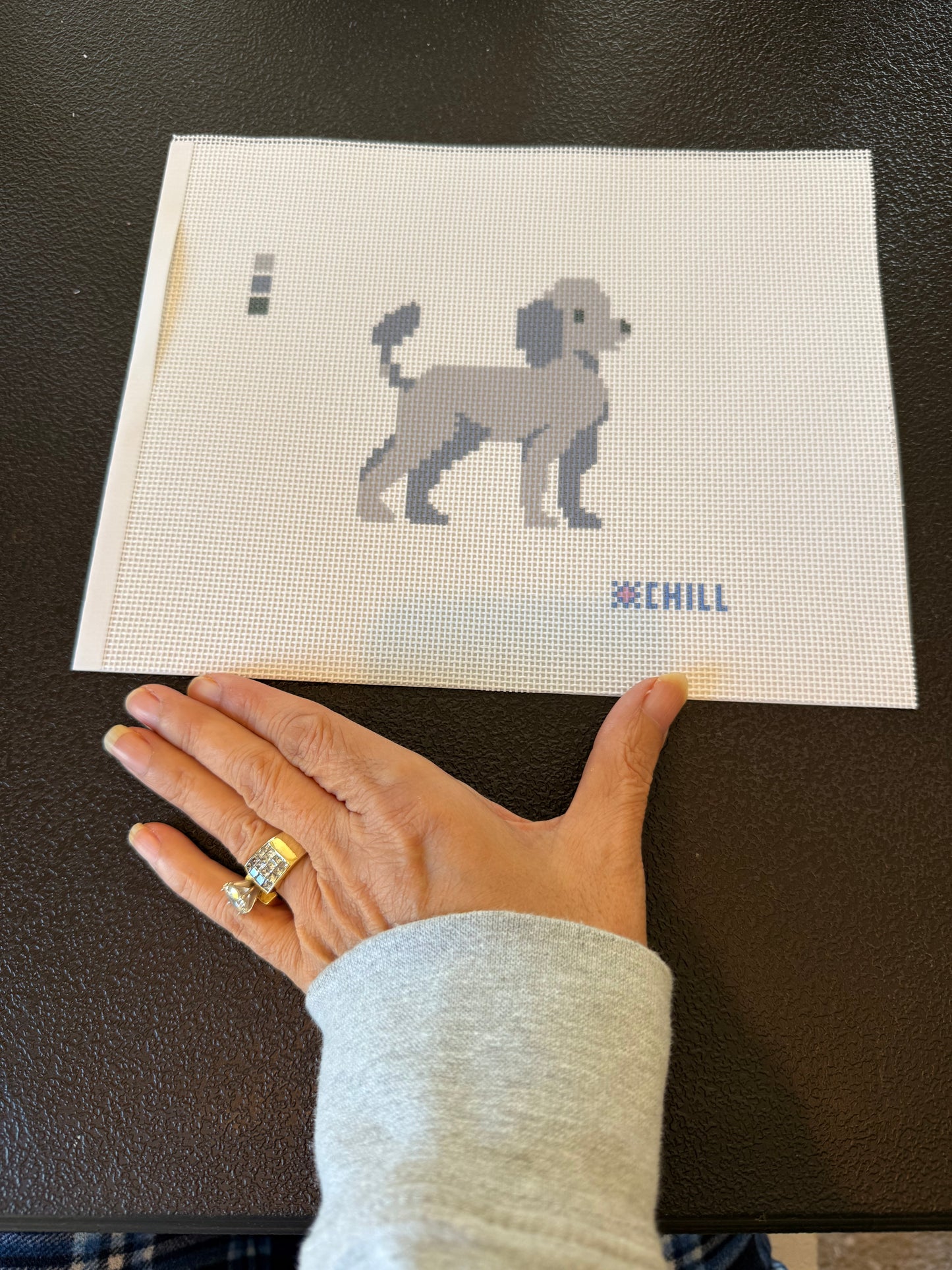 Poodle Dog Needlepoint Canvas – Canvas Detail – Needlepoint & Chill