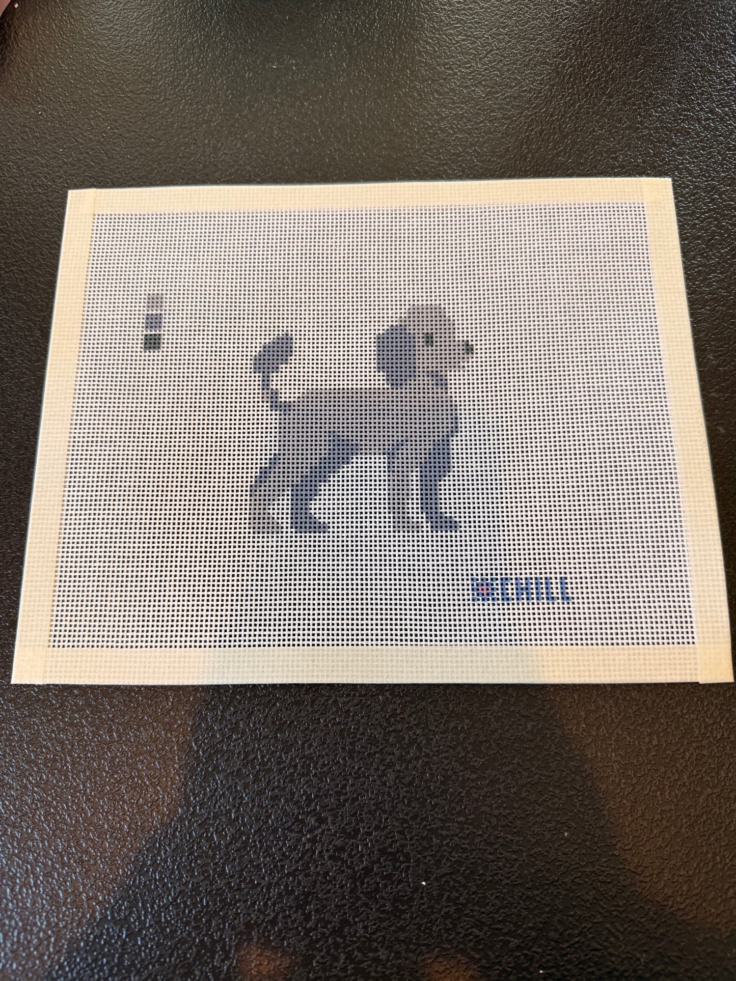Poodle Dog Needlepoint Canvas – Stitched Example – Needlepoint & Chill