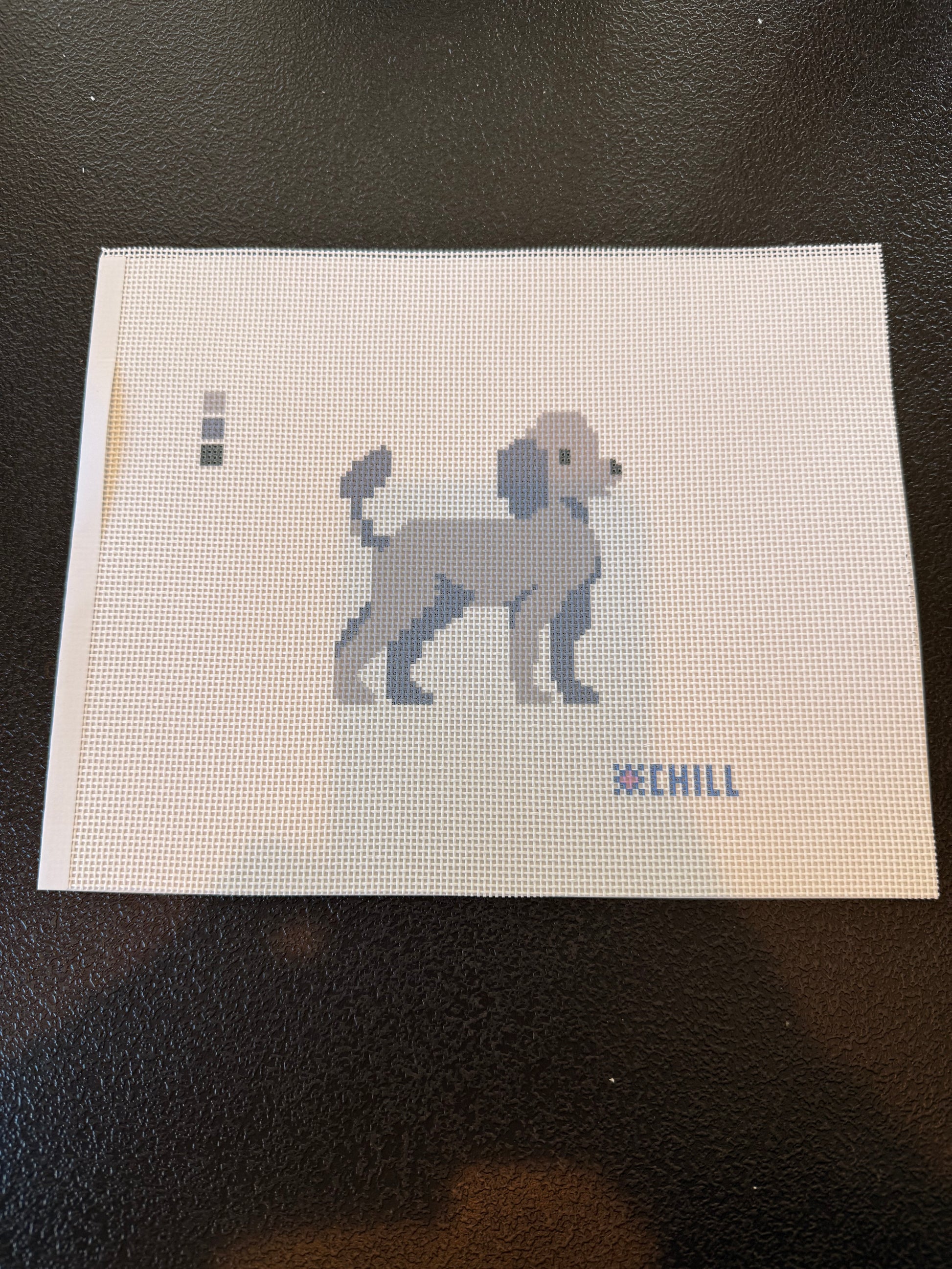 Poodle Dog Needlepoint Canvas – Full View – Needlepoint & Chill