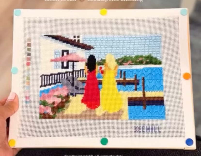 Sundowner Needlepoint Canvas – Summer Toast Design